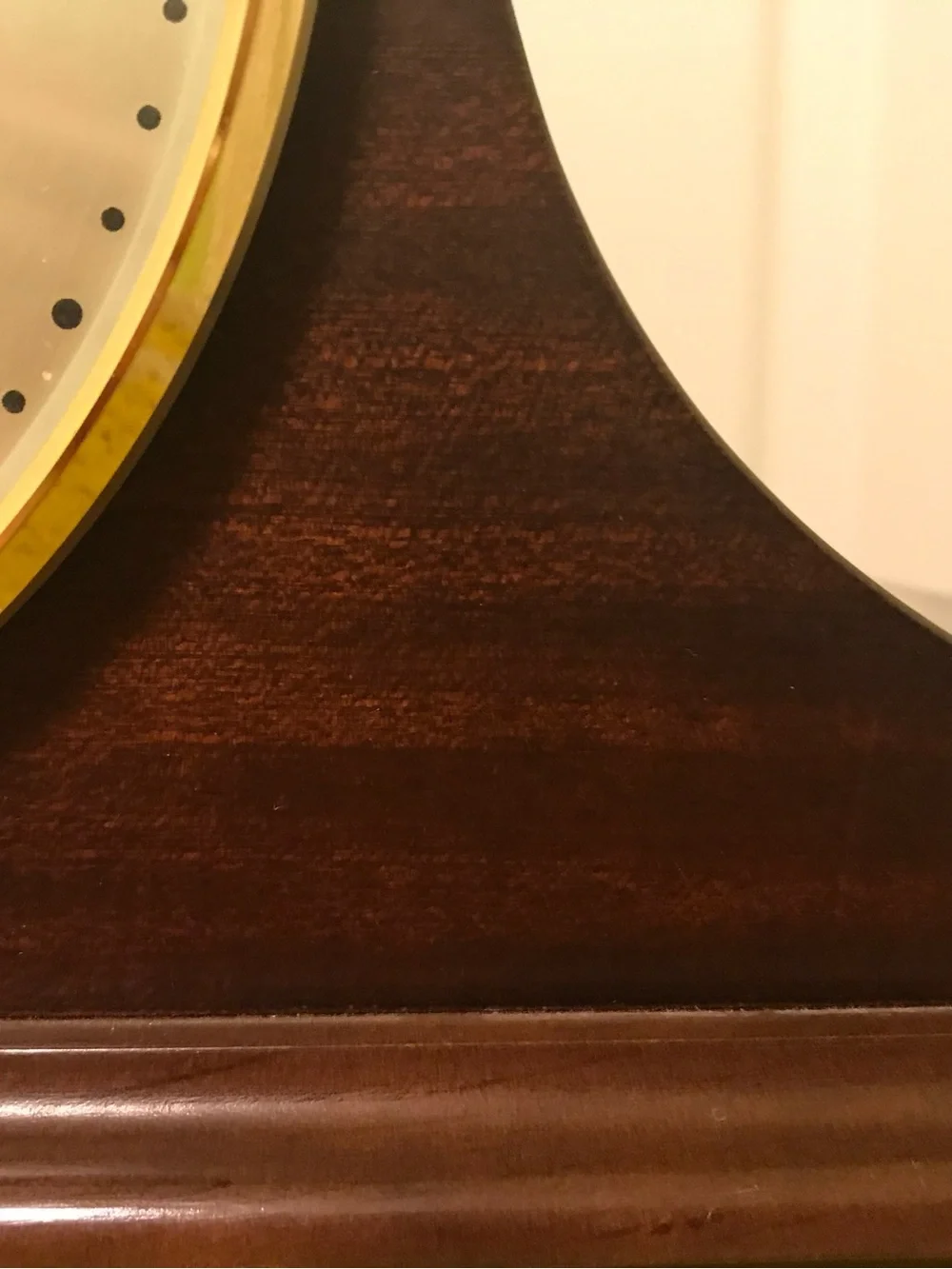 Classic Mantel Clock in Dark Brown and Gold